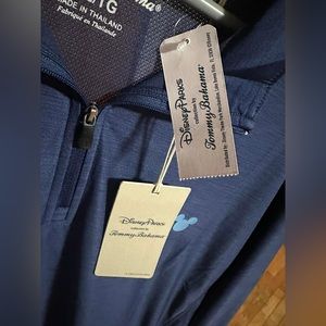 XL Disney Mickey Blue Tommy Bahama 1/4” Zip Sun Shirt Pullover new with tags